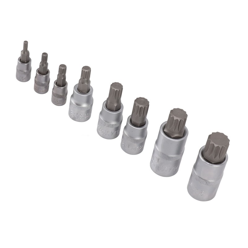 8PCS Hex Bit Set 1/2in 1/4in 3/8in Iron Hex Heads