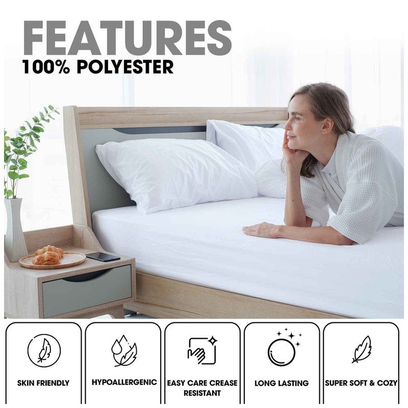 Super Soft King Size Fitted Sheets, Luxury Polyester 25 CM