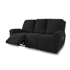 NORTHERN BROTHERS Recliner Sofa Covers 3 Seater - Reclining Sofa Covers Couch Covers for Reclining Couches Reclining Couch Covers, Black