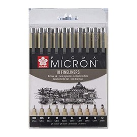Pigma Micron Fineliner Pens (Pack of 10)