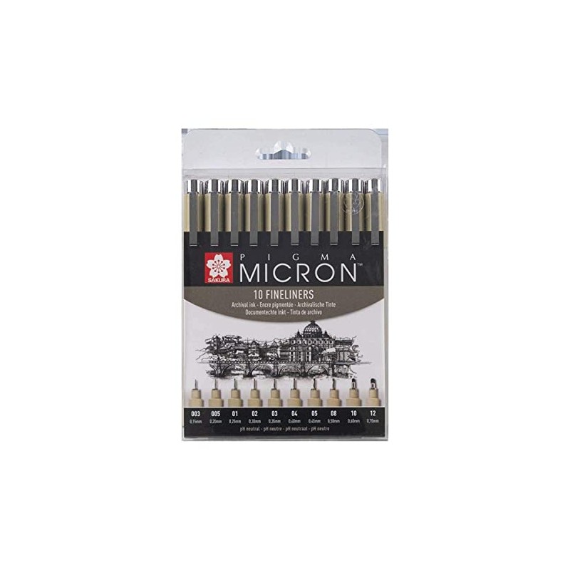 Pigma Micron Fineliner Pens (Pack of 10)