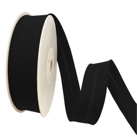 TEXTEX = 20mm Wide Bias Binding Tape. 50% Cotton and 50% Polyester. 10m Piece - (Black)