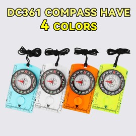 HKDiRedy Compass Hiking Survival,Hiking Gear,Wilderness Survival Compass for Kids- Magnetic Gear Set Navigation Map- Backpacking Camping Hunting Survival (Orange)
