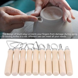 10Pcs Pottery Tools Clay Sculpting Tool Set DIY Wax Carving Pottery Shapers Tools for Beginners Professional Art Crafts