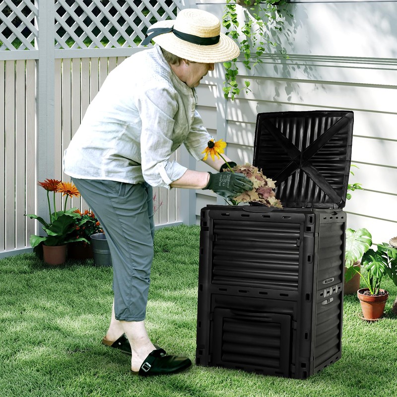 BIOGRN Compost Bin Outdoor 80 Gallon (300L) Large Compost Bin
