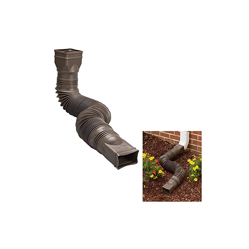 Amerimax Brown Flexible Downspout Extension Gutter Connector Rainwater Drainage