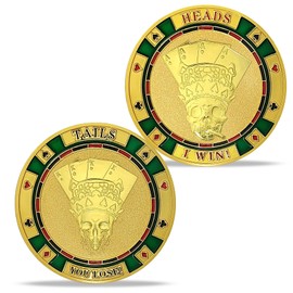 Heads Or Tails Darts Challenge Coin I Win You Lose Good Luck Decision Coin