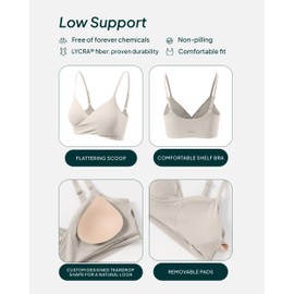 PAVOI ACTIVE Cross-Over Sports Bra for Women - Low Support Adjustable Cami Straps Cross Front Workout Yoga Bras - FlexFlow - Medium, Moon