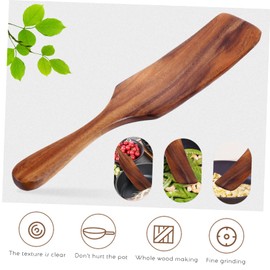 LABRIMP European Style Long Handle Wooden Shovel Nonstick Wood Spatula Grilling Spatula Nonstick Spatula Wooden Wok Turner Kitchen Shovel Kitchen Utensils Non Stick Pan Cream Wooden Spoon
