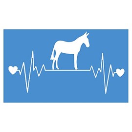 EZ-STIK Mule Heartbeat lifelineI230 8" Wide Sticker Decal Horse Donkey Harness