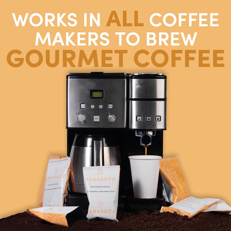 Snickerdoodle Flavored Ground Coffee Packs – 2oz Pre-Measured Medium Roast