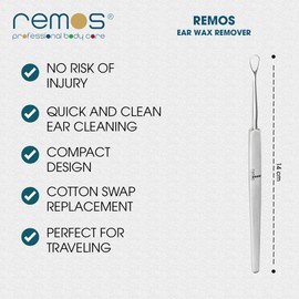 REMOS Ear Wax Remover Made of Stainless Steel - Easy Ear Wax Removal Satin 14cm