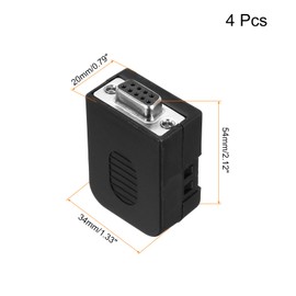 QUARKZMAN D-Sub DB9 Breakout Board Connector with Housing 9 Pin 2 Row Female Port Solderless Terminal Block Adapter Pack of 4