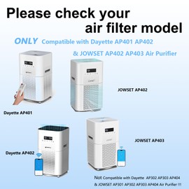 WOCASE 2 Pack AP401 AP402 AP403 H13 HEPA Air Purifier Filters Replacement,Compatible with Dayette AP401 AP402 and JOWSET AP402 AP403 Air Purifier