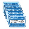 6PCS Security Alarm System Sign for Home, Self-Adhesive Weatherproof 24