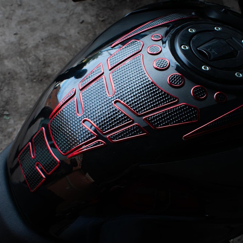 VMINGO Calcomania Moto Fishbone Engomado Tanque Sticker con Relieve Gasolina
