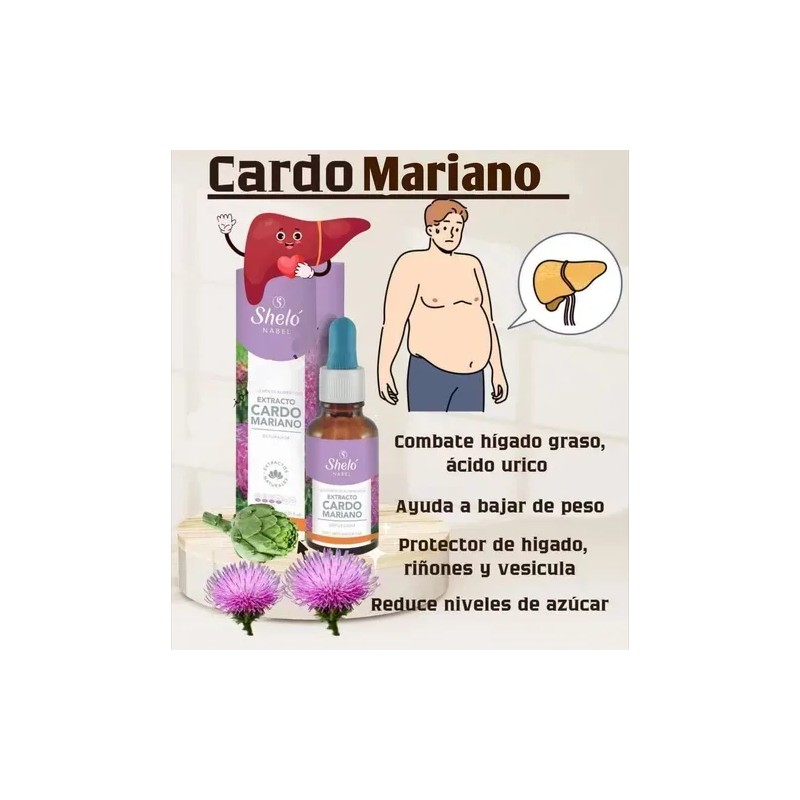 2 Extracto Cardo Mariano, 30ml / Depurador De Higado Shelo