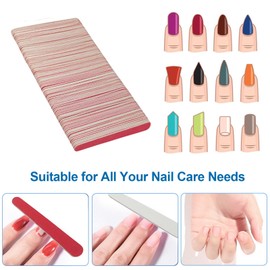 mini Nail Files (100 Pack), 180/240 Grit Wooden Emery Board Nail File Double Sided Small Wood Emory Fingernail Files for Natural Nails Professional Reusable Manicure Pedicure