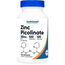 Nutricost Zinc Picolinate 30mg, 120 Capsules - Gluten Free and Non-GMO