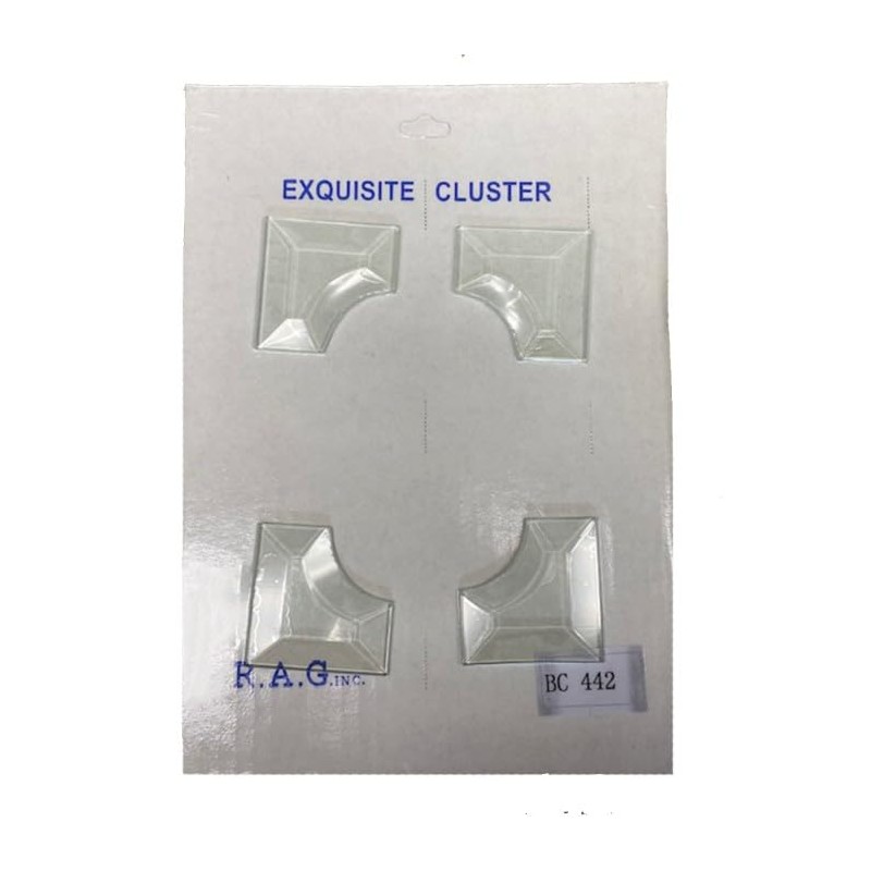 2"x1" Clear Glass Boarder Bevel Cluster BC442