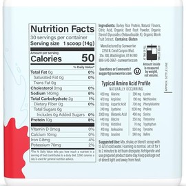 Sunwarrior Proteína en polvo transparente vegetal, mezcla de agua, vegana y refrescante, suplemento proteico e hidratante, 10 g por porción, sabor a s