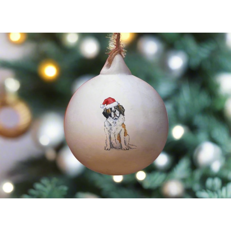 Image Industry St Bernard Ceramic Bauble - Tree Decoration -