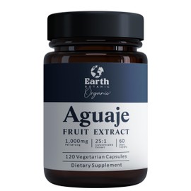 Earth BOTANIC Organic Aguaje Fruit Extract Capsules 120 Pills Buriti 1000MG Per Serving - Mauritia flexuosa - 100% Natural- Non GMO- Wild Harvested in Peru – 60 Days Supply