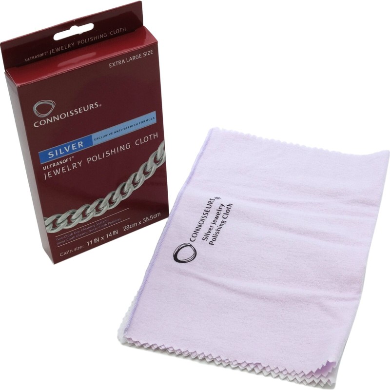 Connoisseurs Silver Jewelry Polishing Cloth Cleaner 11" x 14"