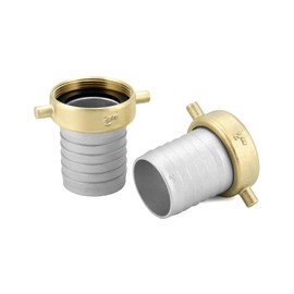 QWORK Aluminum and Brass 2" Female Pin Lug Hose Fitting for Liquid Handling - Compatible with Water Hoses and Requires Gasket