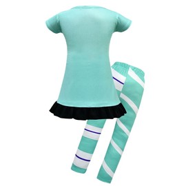 Lito Angels Princess Vanellope Dress Costume Fancy Dress with Leggings for Kids Girls Size 5-6 Years 116 Mint Green
