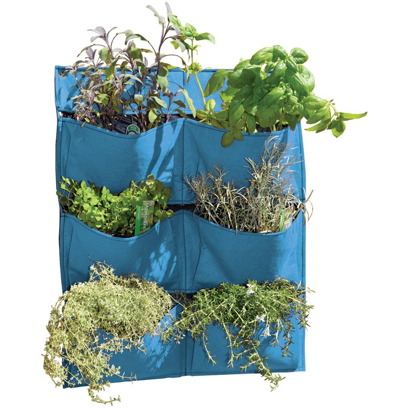 Vegtrug FWP13BL Wall Felt Planter - Pale Blue, 55 x