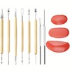 Accfore 3 Sizes Rubber Pottery Clay Ribs+6 Sculpting Tools+1 Clay
