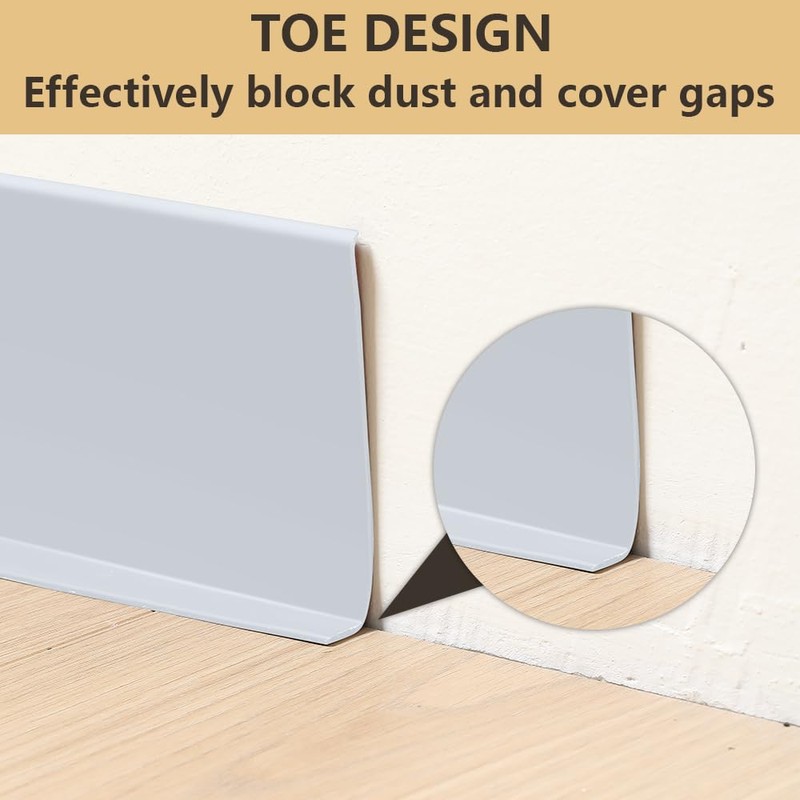 Lifronkit Flexible Baseboard Molding Trim, Peel and Stick Rubber Baseboard