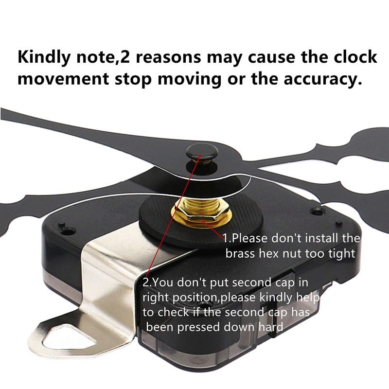 12888 Youngtown 13.5mm Shaft Clock Movement with 2 Spade Hands