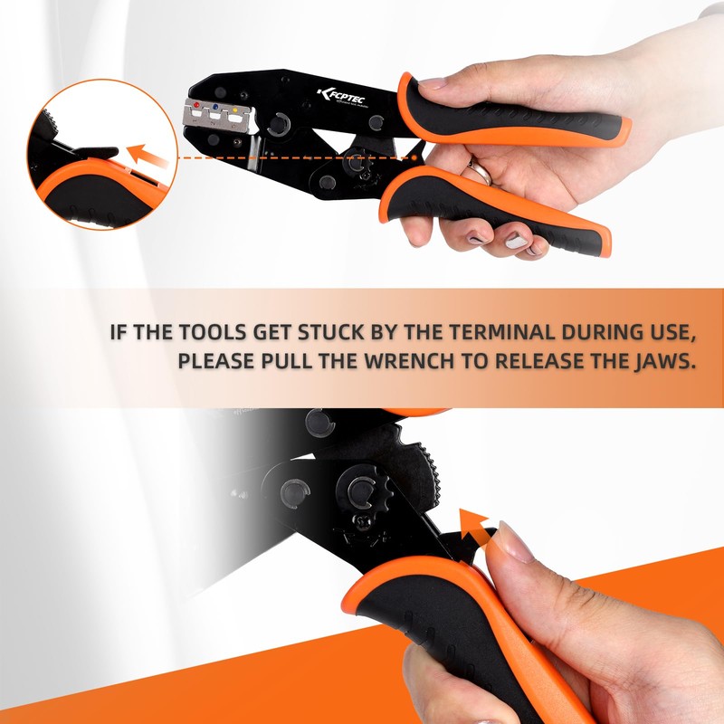 KF CPTEC 5PCS Ratchet Wire Crimping Tool Kit with Quick-Change