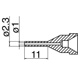 Hakko Desoldering Nozzle / 1.0mm Long/ N61-12 (for FR-4101, FR-301)