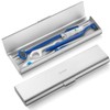 Estuche de aluminio para cepillos de dientes, plata, Breite Version,