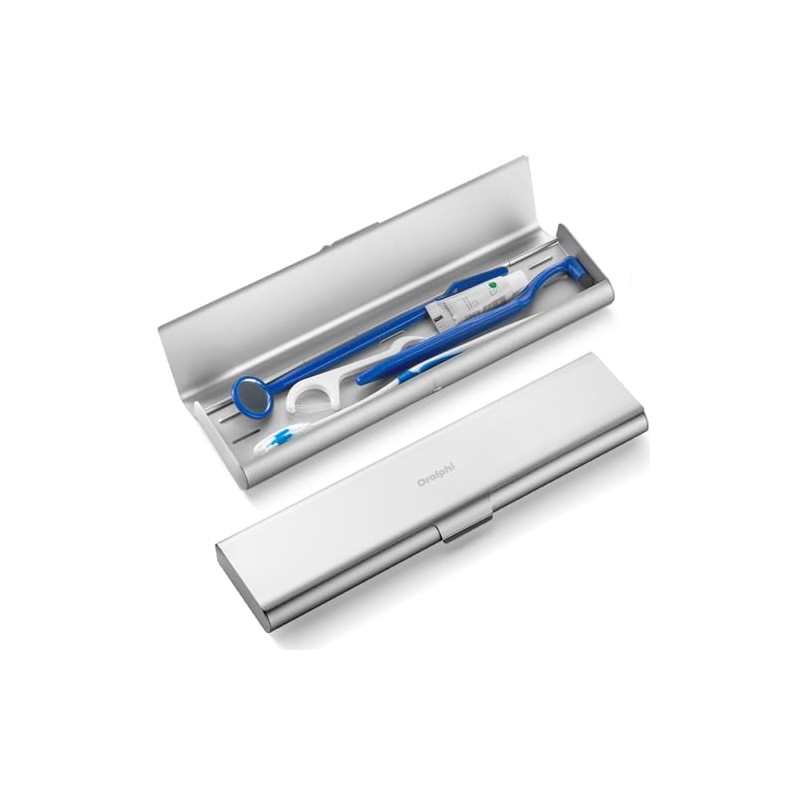 Estuche de aluminio para cepillos de dientes, plata, Breite Version,