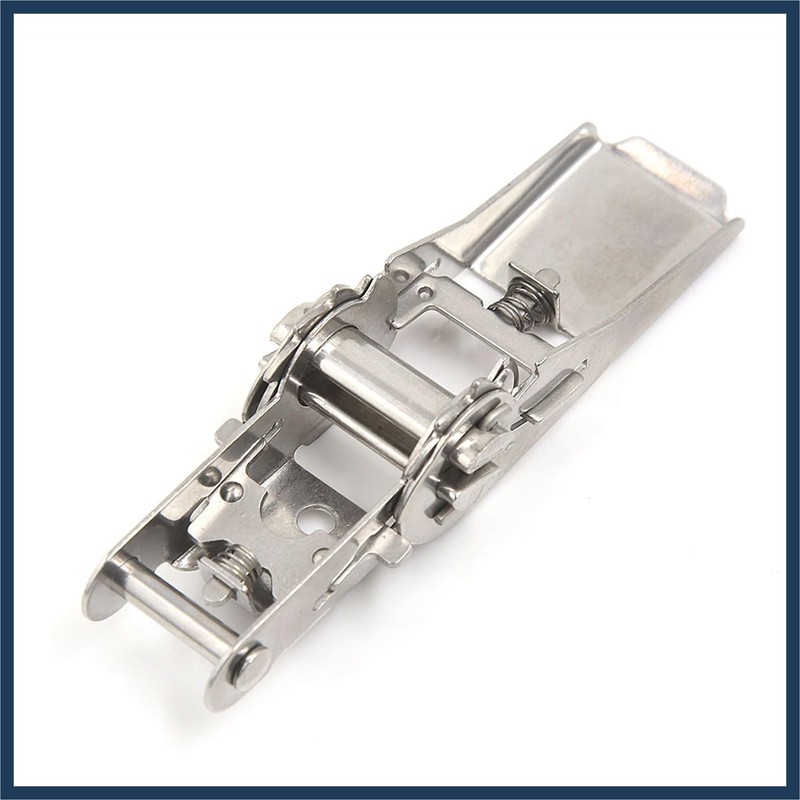 INFINAUTO 25mm Width Tie Down Strap Silver Tone Stainless Steel