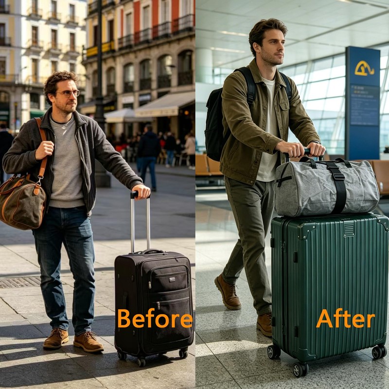SpassLeben Luggage Straps for Suitcases, Extended Adjustable Luggage Connector Straps,