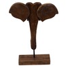 Koopman International Handcrafted Rustic Wooden Elephant Head Sculpture - Tribal