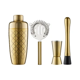 Maxwell & Williams Cocktail & Co Lafayette Cocktail Set 4pc Gold Gift Boxed