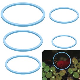 PEUTIER 5pcs Aquarium Floating Plant Rings, Foam Round Fish Feeding Rings 5 Size Floating Plant Corral Fish Tank Food Ring Keep Floating Plants in Place (Blue)