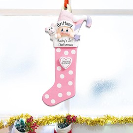 Babies First Christmas Ornament | Baby Ornament for Christmas Tree,Family Christmas Ornaments for Girl or Boy, Kids Stocking Christmas Decoration
