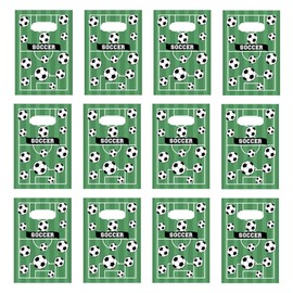 Oringaga 50 PCS Soccer Theme Plastic Bags/Souvenir Bags/Bags Party Supplies Bags Party Supplies Decoration Suitable for Soccer Theme Parties