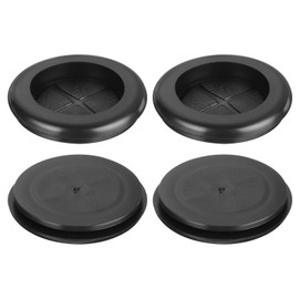 sourcing map 10Pcs Rubber Grommets 1-3/8" (35mm) Drill Hole, 1-1/4" (30mm) ID Single Sided Hole Plugs Ring Gasket for Firewall Cable Wire Protecting, Black