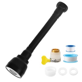 APOMOONS 360° Rotating Kitchen Tap Attachment, Tap Extension Black with Adapter, 3 Modes Extension Taps Attachment Hose for Bathroom Kitchen