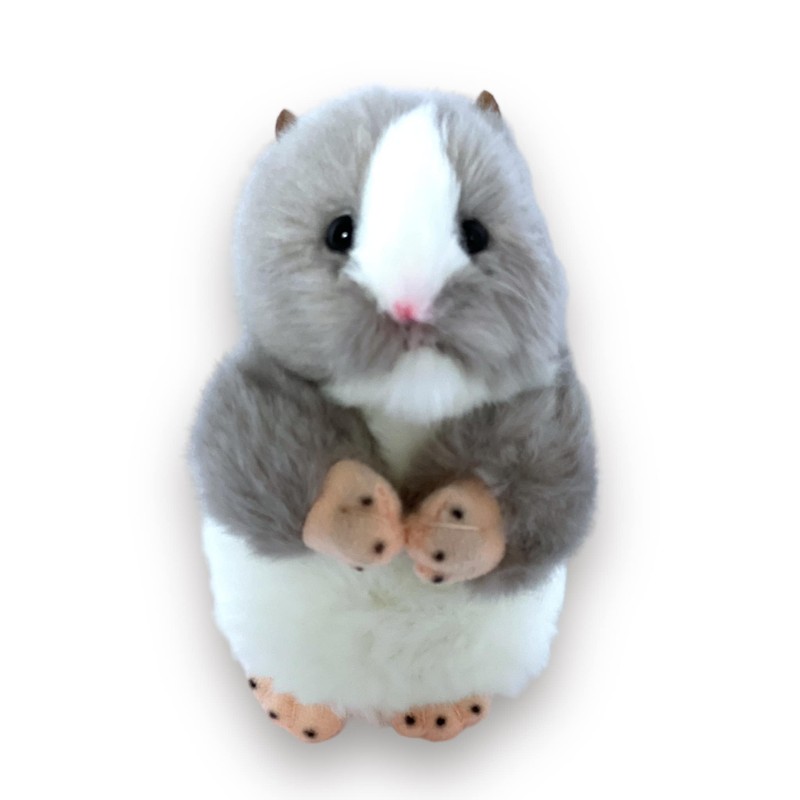 Plush 5" Grey and White Syrian Hamster