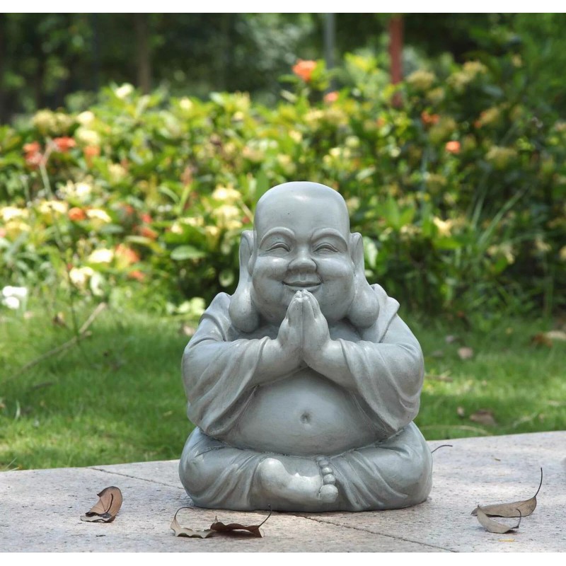 Hi-Line Gift Ltd. Smiling Buddha Praying Statue Tabletop Decoration Home