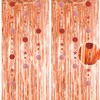Glitter Rosegold Tinsel Curtain Hanging Decorations Set 3.2x8.3ft, Door Tinsel